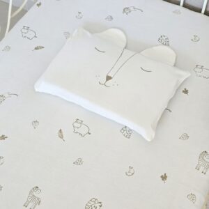 Lençol Berço com Elástico Estampado Safari + Fronha Leão