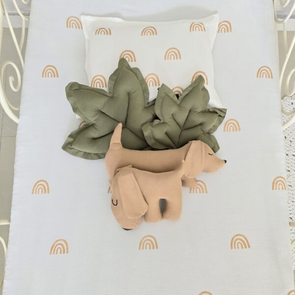 Lençol Berço com Elástico Estampado Arco-Íris + Fronha